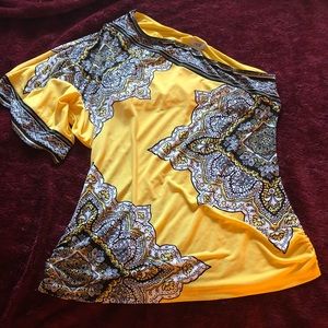 Cache Yellow One Sleeve Shirt